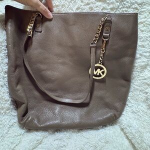 Michael Kors Brown Leather Tote Bag